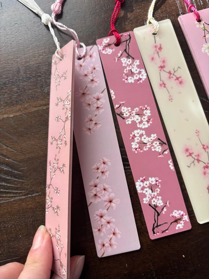 Double sided cherry blossom bookmarks - photo 2