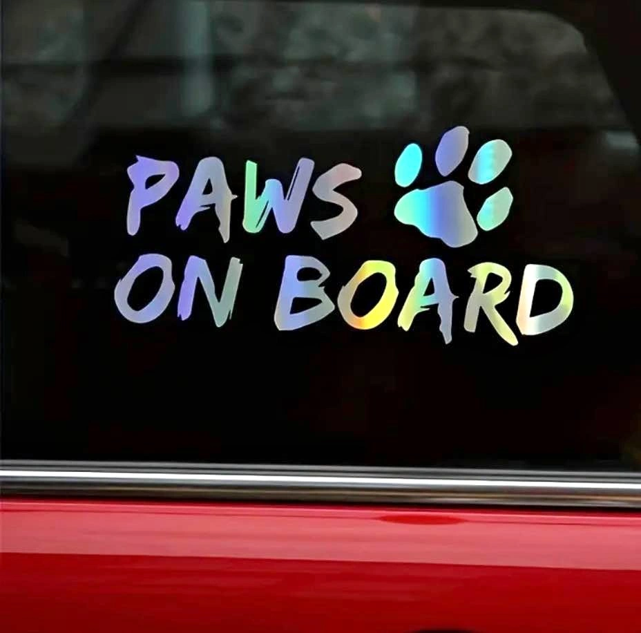 Paws on Board Car Sticker