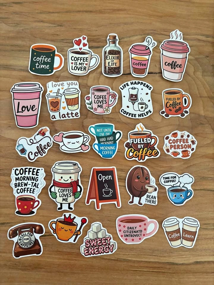 Coffee Lovers Stickers 10 for $5
