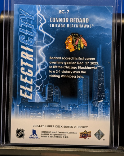 Connor Bedard 2024-25 Upper Deck Series 2 ElectriCITY #EC-7 - photo 3