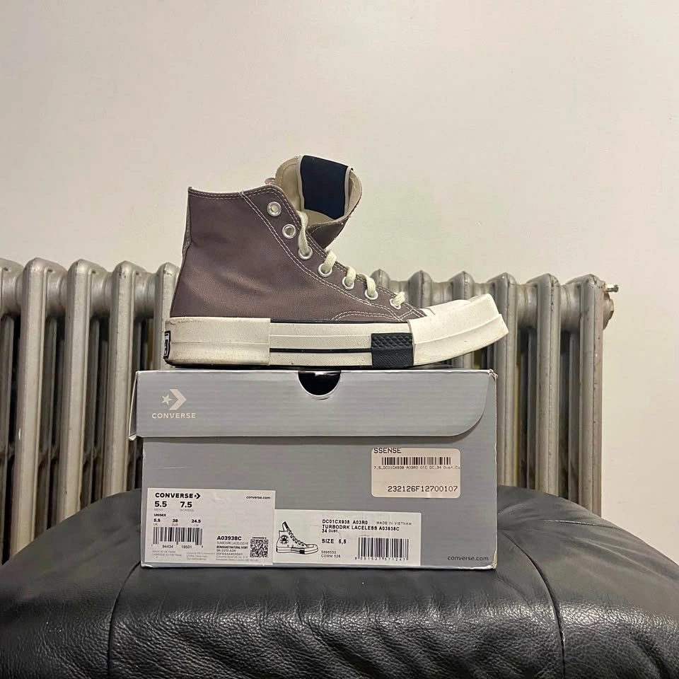 Converse x Rick Owens TURBODRK Chuck 70 Laceless Grey