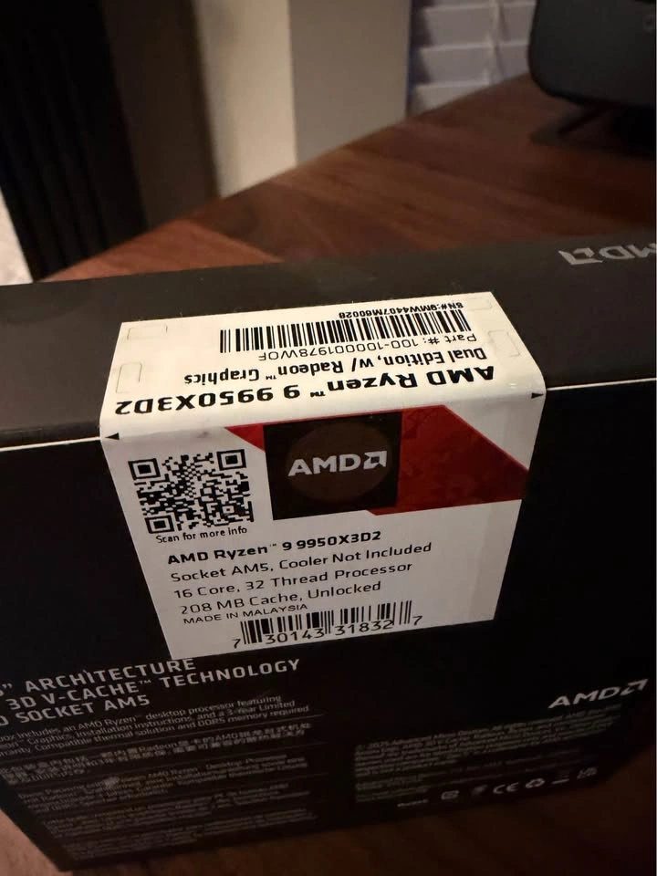 BNIB Factory Sealed – AMD Ryzen 9 9950X3D2 CPU (16-Core) - photo 4