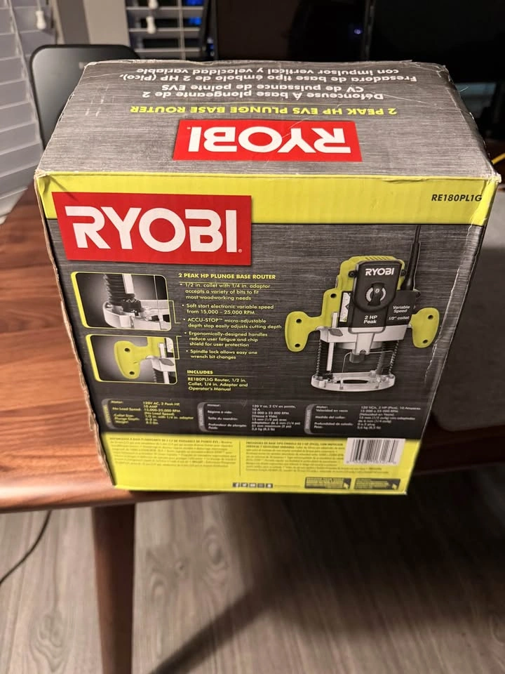 RYOBI 10-Amp 2 HP Peak Corded Plunge Base Router (RE180PL1G) - photo 3