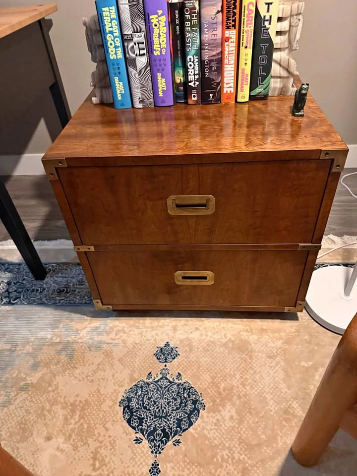Authentic Mid-Century Modern Henredon Walnut Campaign Chest