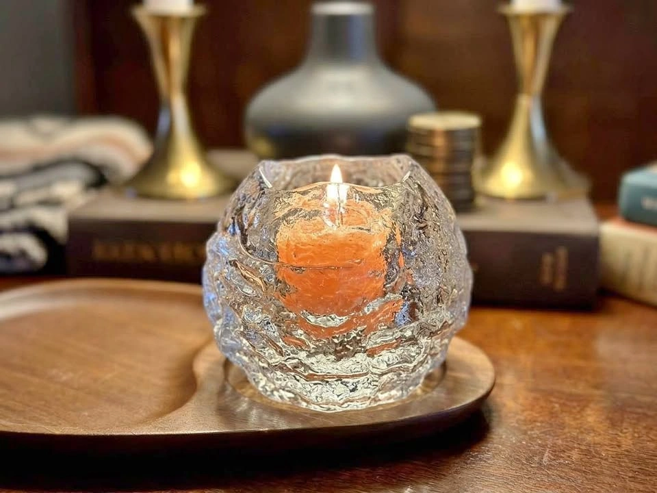Snowball Ice Glass Votive Holder - Scandinavian Style