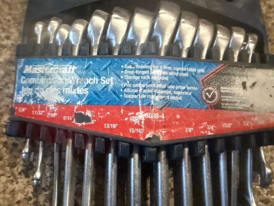 14 Piece Mastercraft SAE (imperial) Wrench Set - photo 2