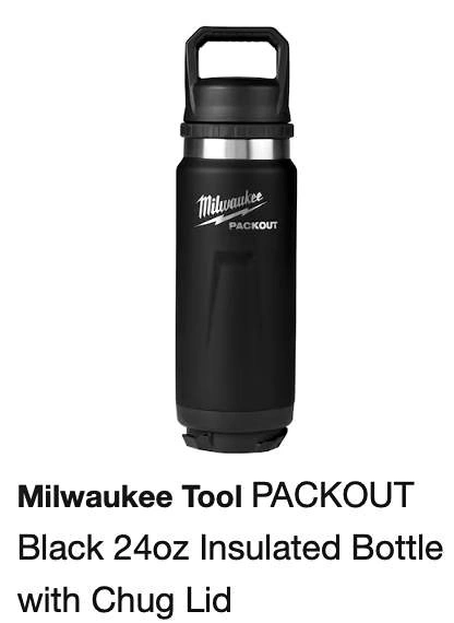 Brand new Milwaukee Packout Black 24 oz Insulated Bottle