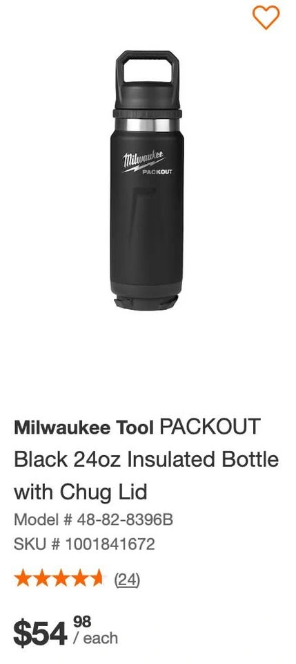 Brand new Milwaukee Packout Black 24 oz Insulated Bottle - photo 3