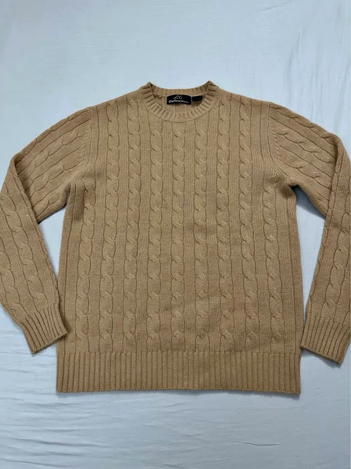 LG Cashmere By Chow Cable Knit Sweater Mens Size Small $70 thumbnail