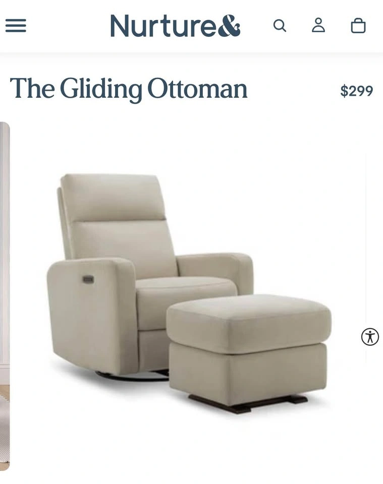 Nurture& electric glider and ottoman, Like New - photo 2