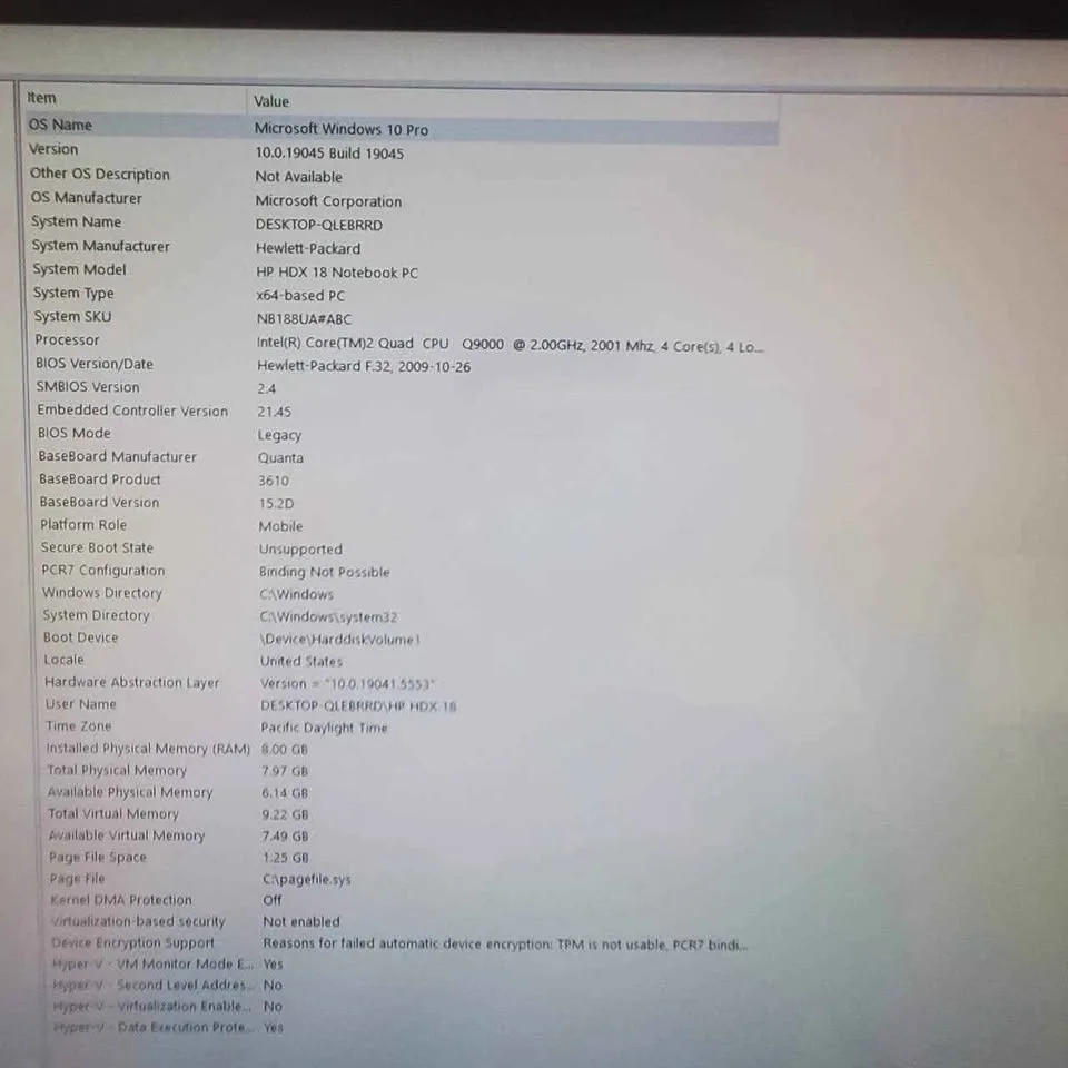 HP HDX 18 laptop image indicator(7)