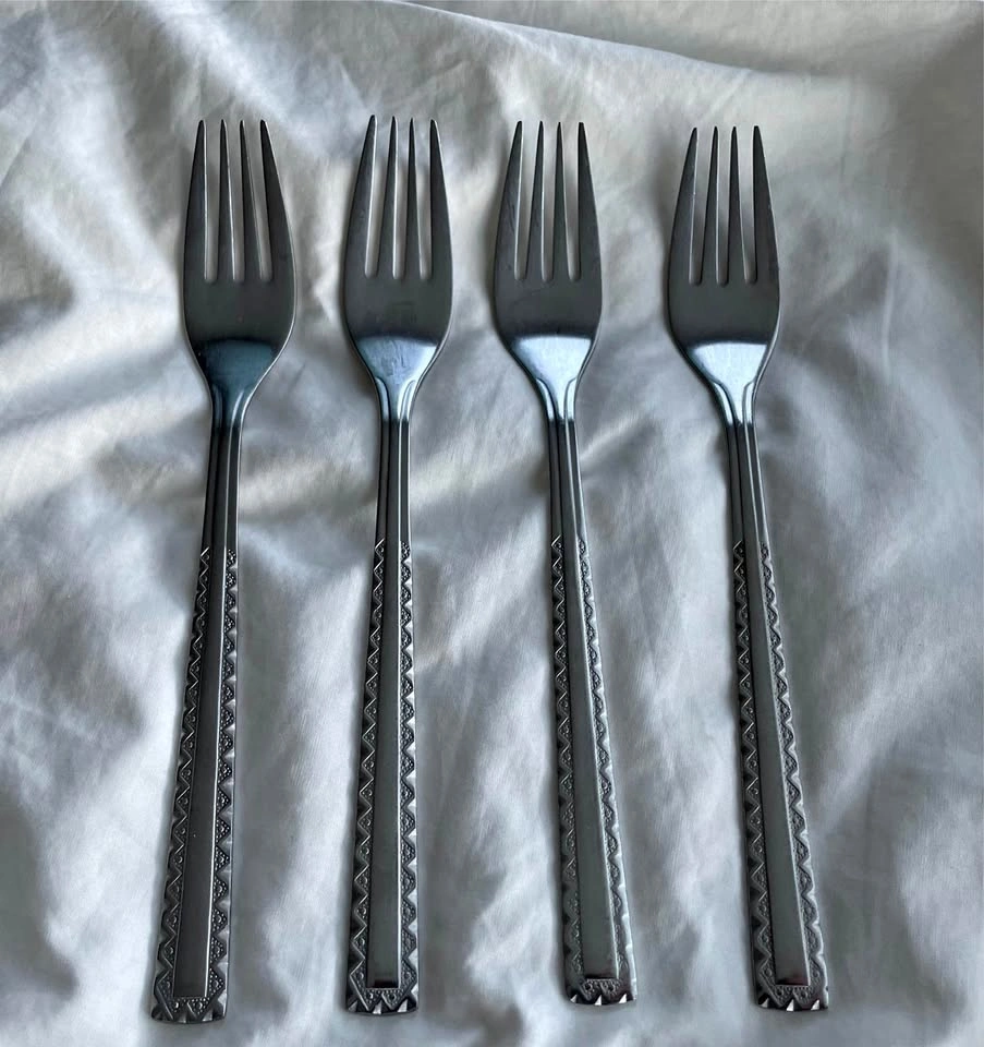 Vintage SBS Solingen German Stainless Geometric Pastry Forks