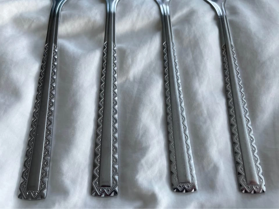 Vintage SBS Solingen German Stainless Geometric Pastry Forks - photo 2