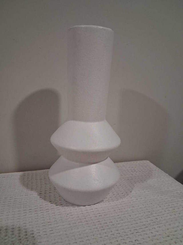 Modern Textured White Ceramic Vase