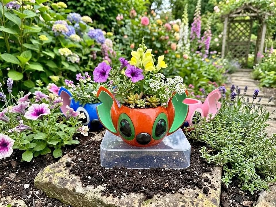Stitch Gift Pack: 3 Planters, Mug, Keychain, and Coaster