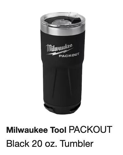 Brand New, Tags on Milwaukee Packout 20 oz Tumbler