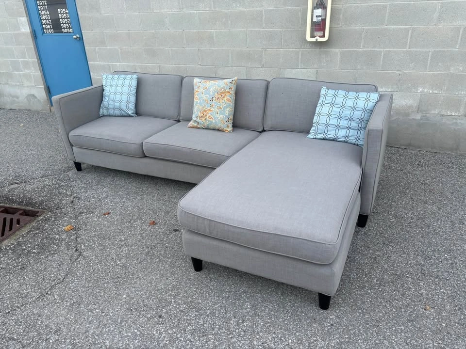Grey Sectional Sofa with Chaise - photo 2