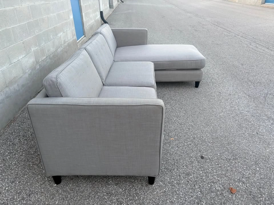 Grey Sectional Sofa with Chaise - photo 4