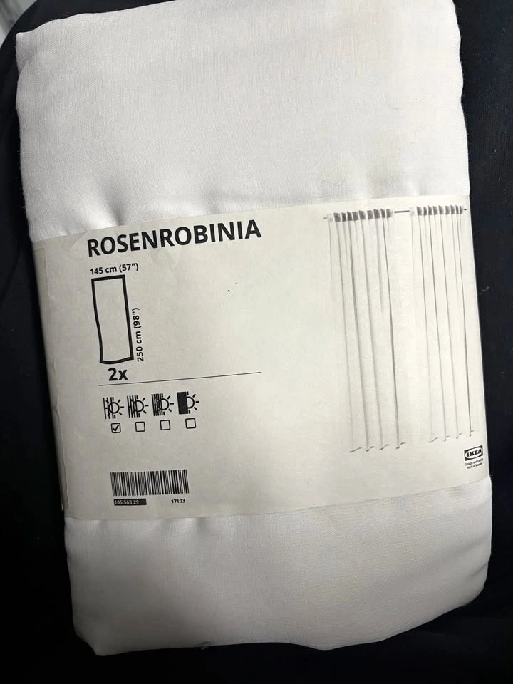 IKEA ROSENROBINIA Sheer curtains 57"x98"