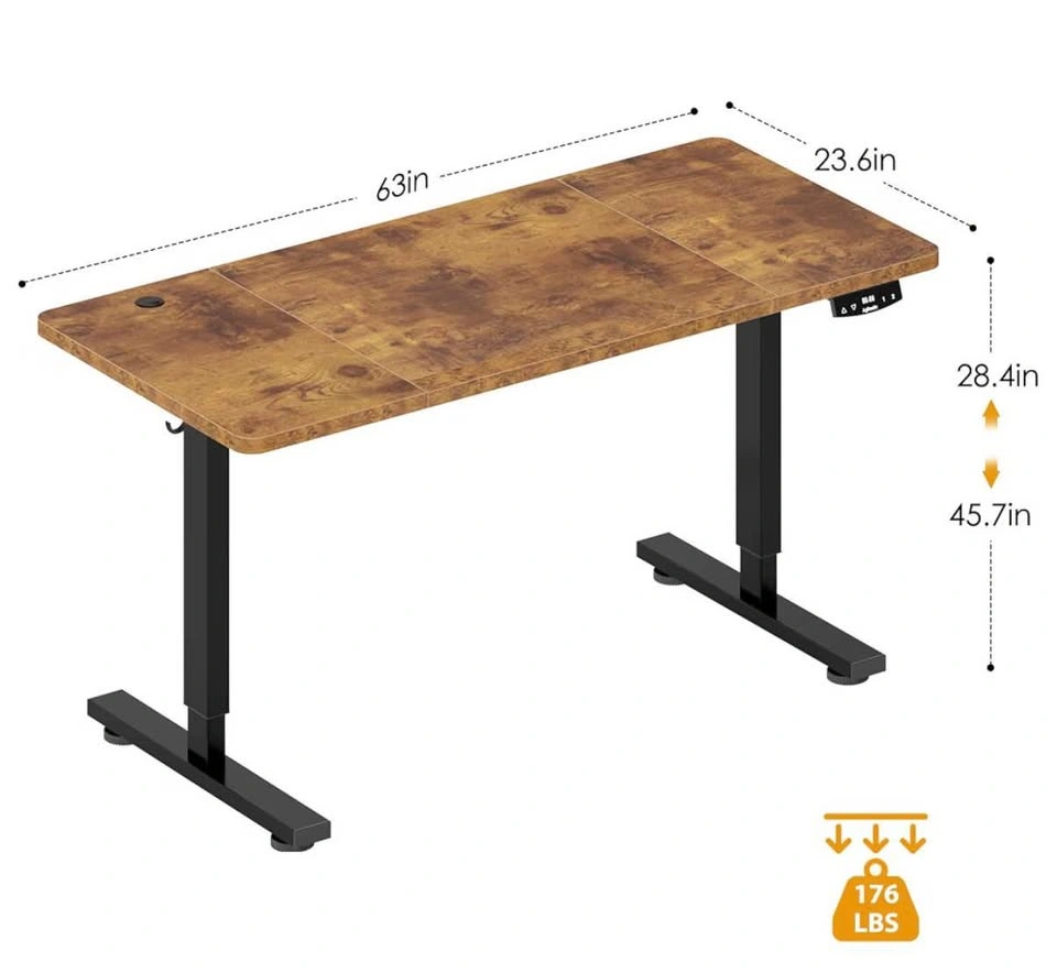 Electric Height Adjustable Standing Desk – 63” - photo 5
