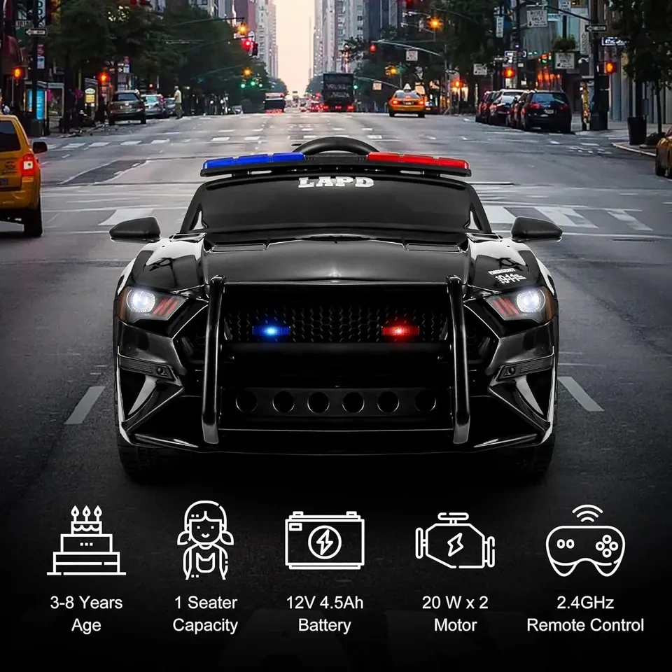 Kool Kars LAPD 12V Ride On Police Cruiser with Remote - photo 4