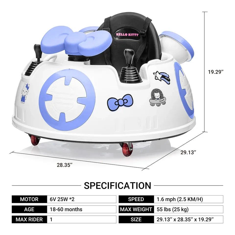 Kool Karz Hello Kitty Space Explorer Bumper Car - 6V - photo 2