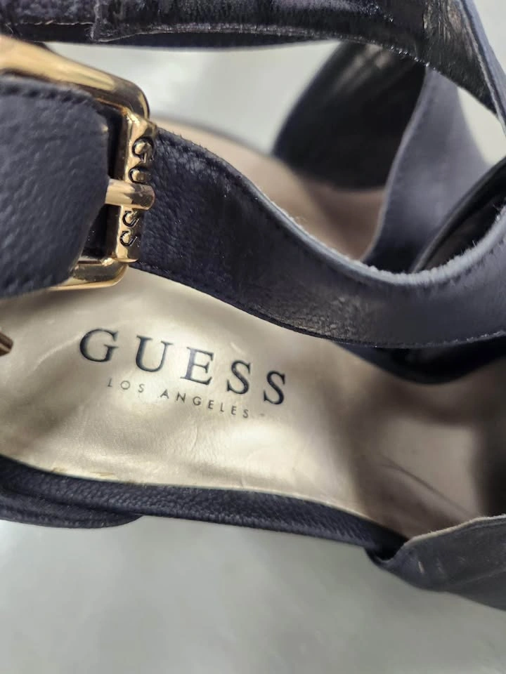 Guess Black Peep Toe Heeled Shoes Size 7M - photo 3
