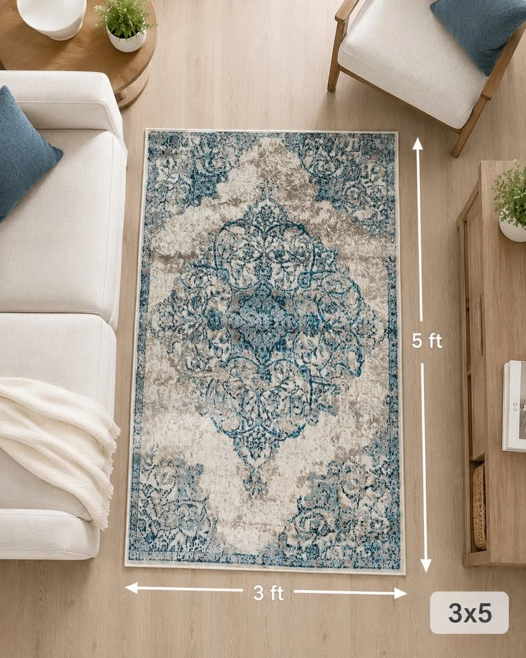 3x5 Distressed Persian Vintage Inspired Area Rug - photo 2