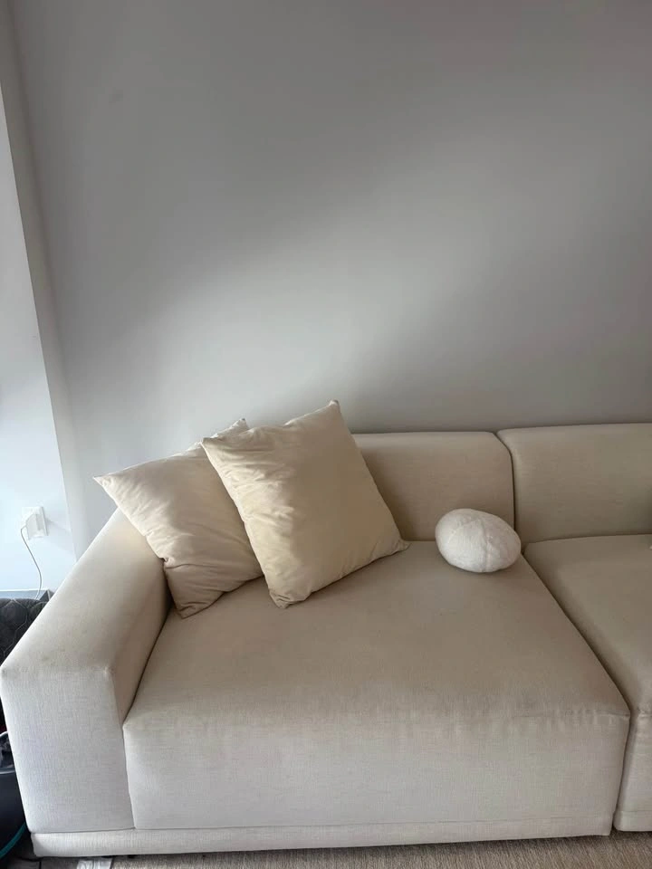 CB2 Faible 2-Piece White Performance Chenille Sectional Sofa - photo 2