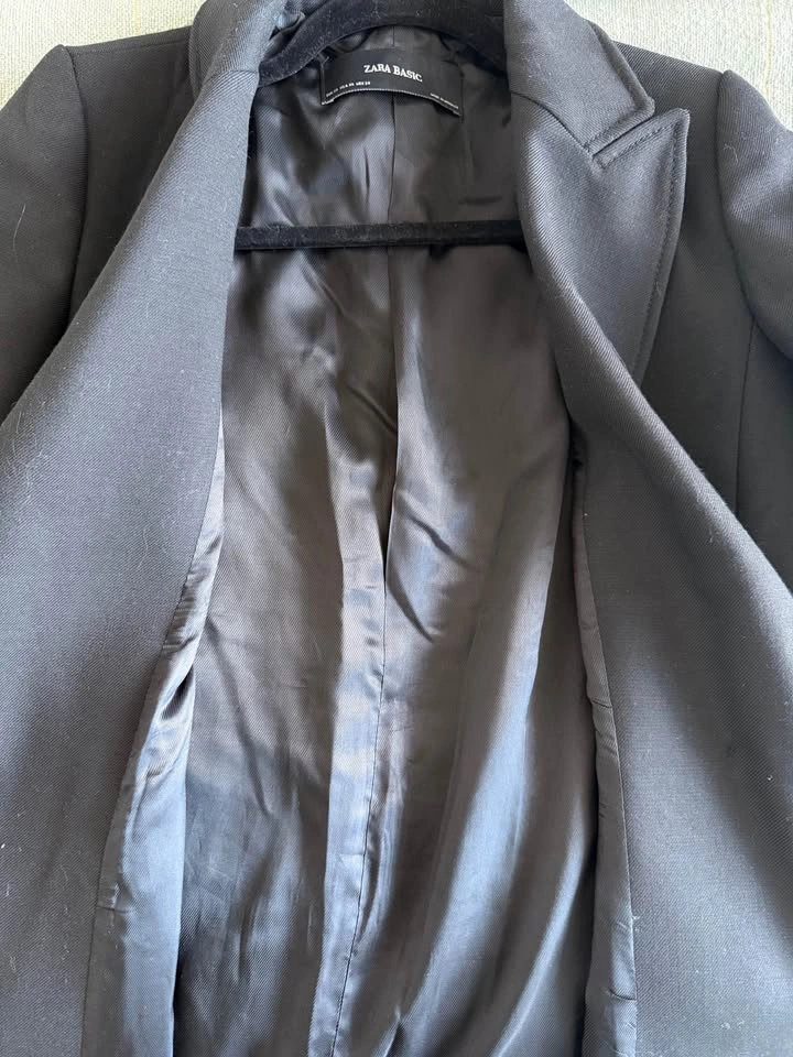Zara Black Fall Coat Knee Length - photo 4