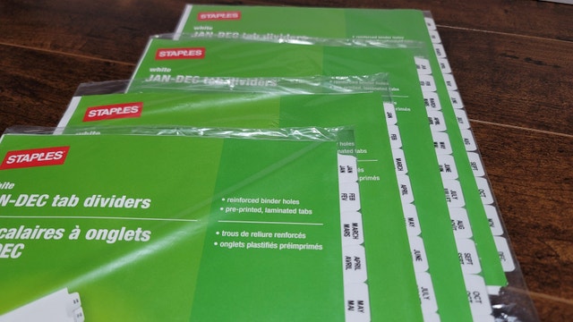Brand New - Jan-Dec binder divider tabs from Staples (4 sets) - photo 2