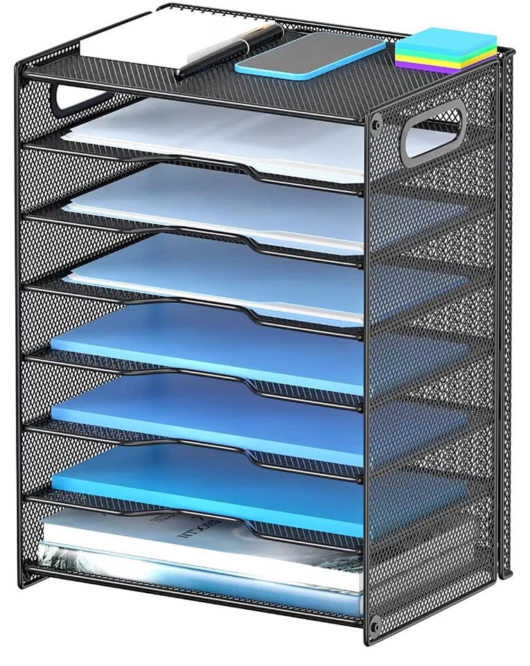 8-Tier Mesh Desk File Document Organizer