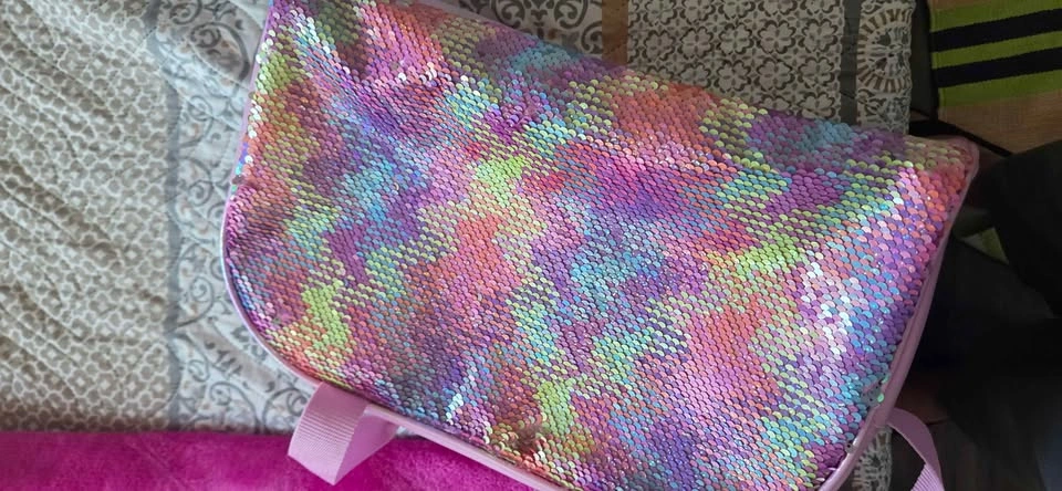 Pink Flip Sequin LOVE Unicorn Duffle Bag for Girls - photo 2