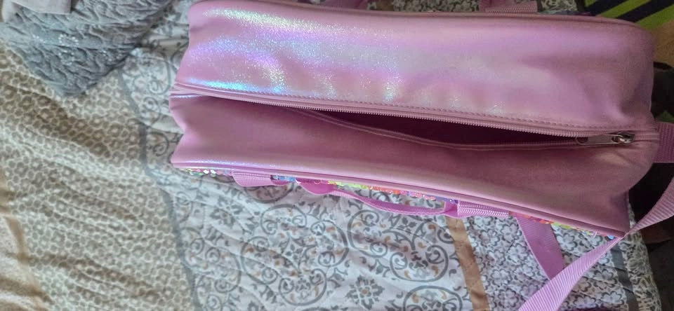 Pink Flip Sequin LOVE Unicorn Duffle Bag for Girls - photo 4