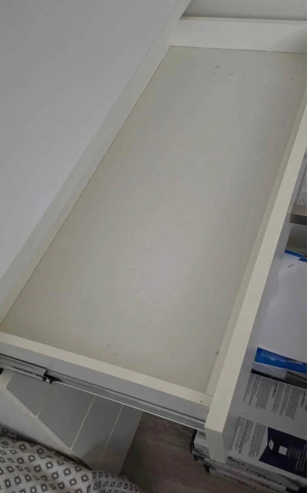 White 5-Drawer Dresser with Rear Storage Shelves - photo 3