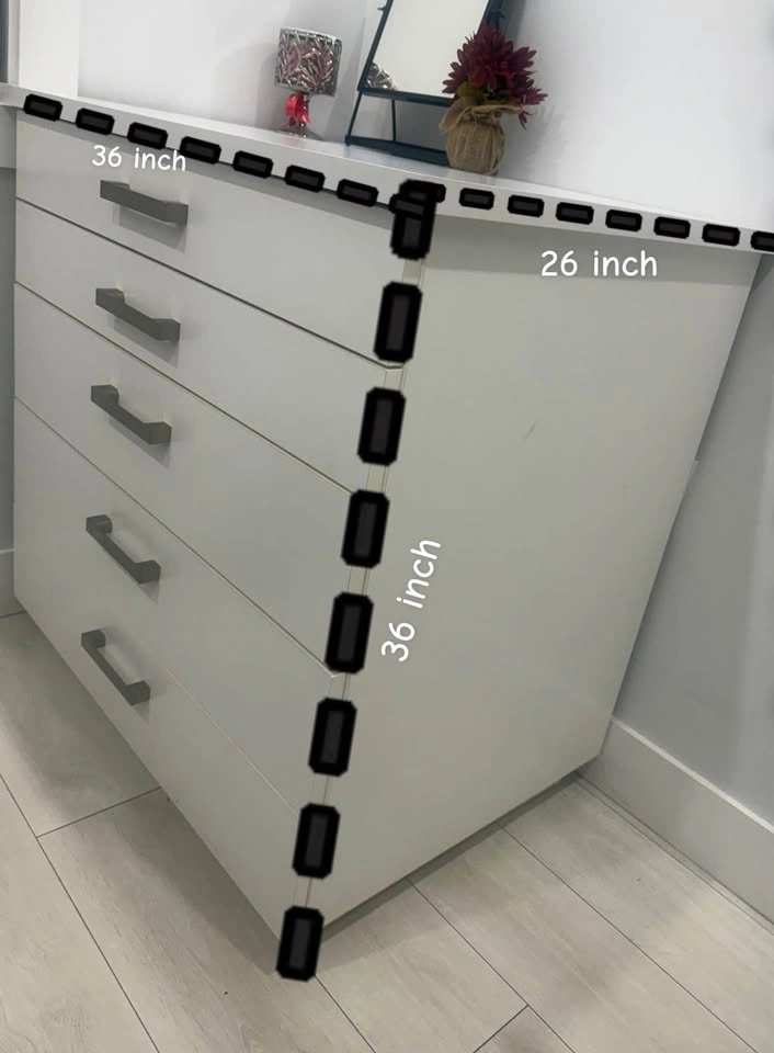 White 5-Drawer Dresser with Rear Storage Shelves - photo 5