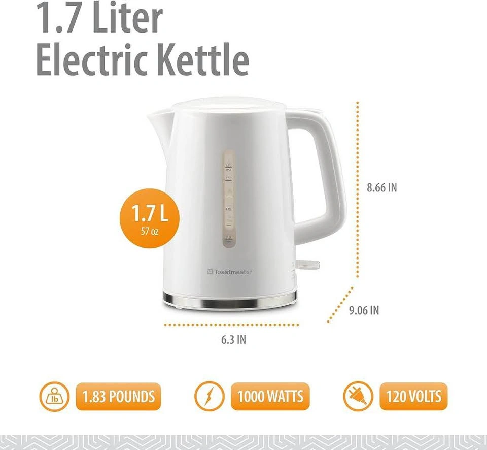 Toastmaster 1.7 Liter Electric Kettle (White) - photo 2