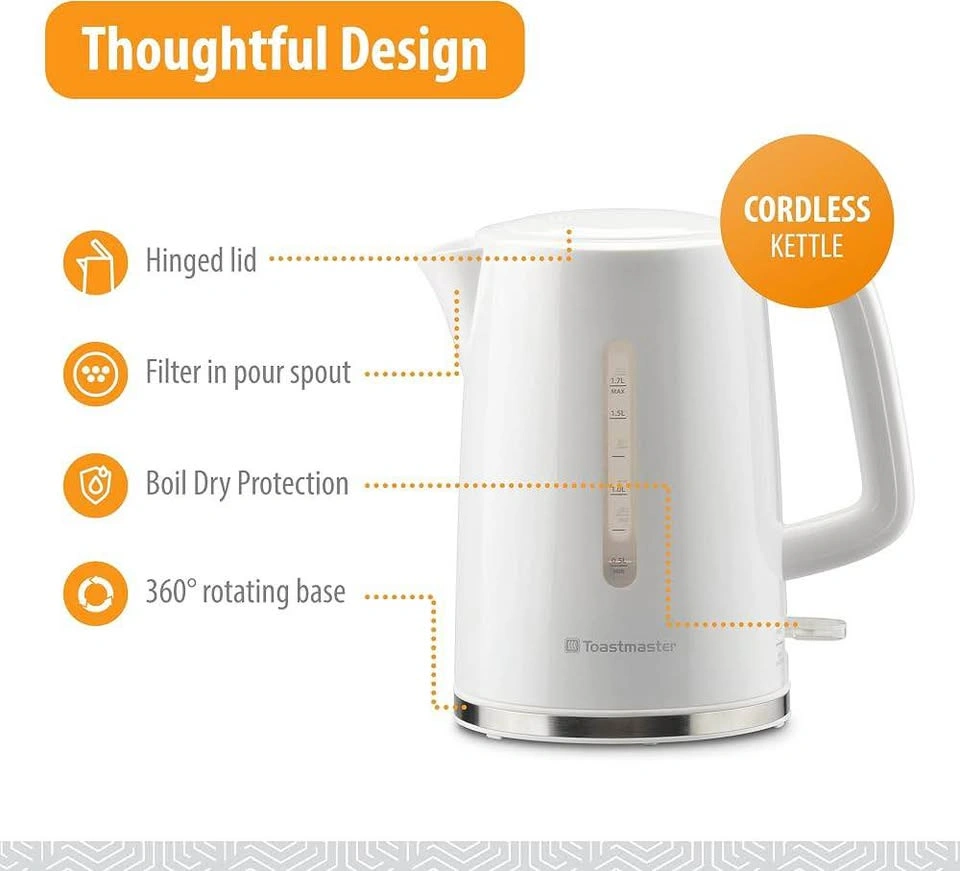 Toastmaster 1.7 Liter Electric Kettle (White) - photo 5