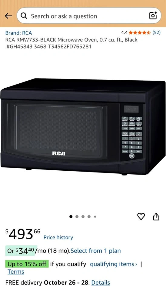 RCA 0.7 cu. ft. Countertop Microwave (Black)