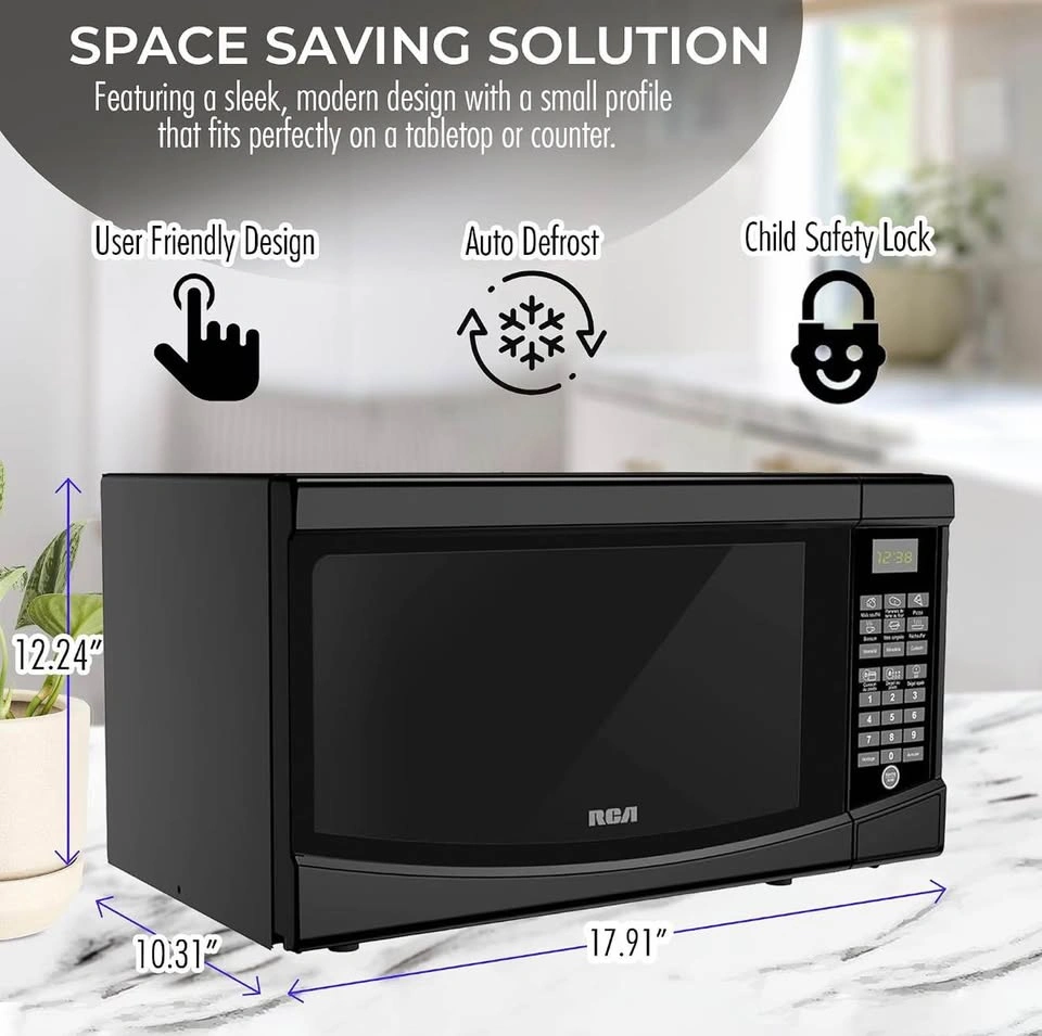 RCA 0.7 cu. ft. Countertop Microwave (Black) - photo 3