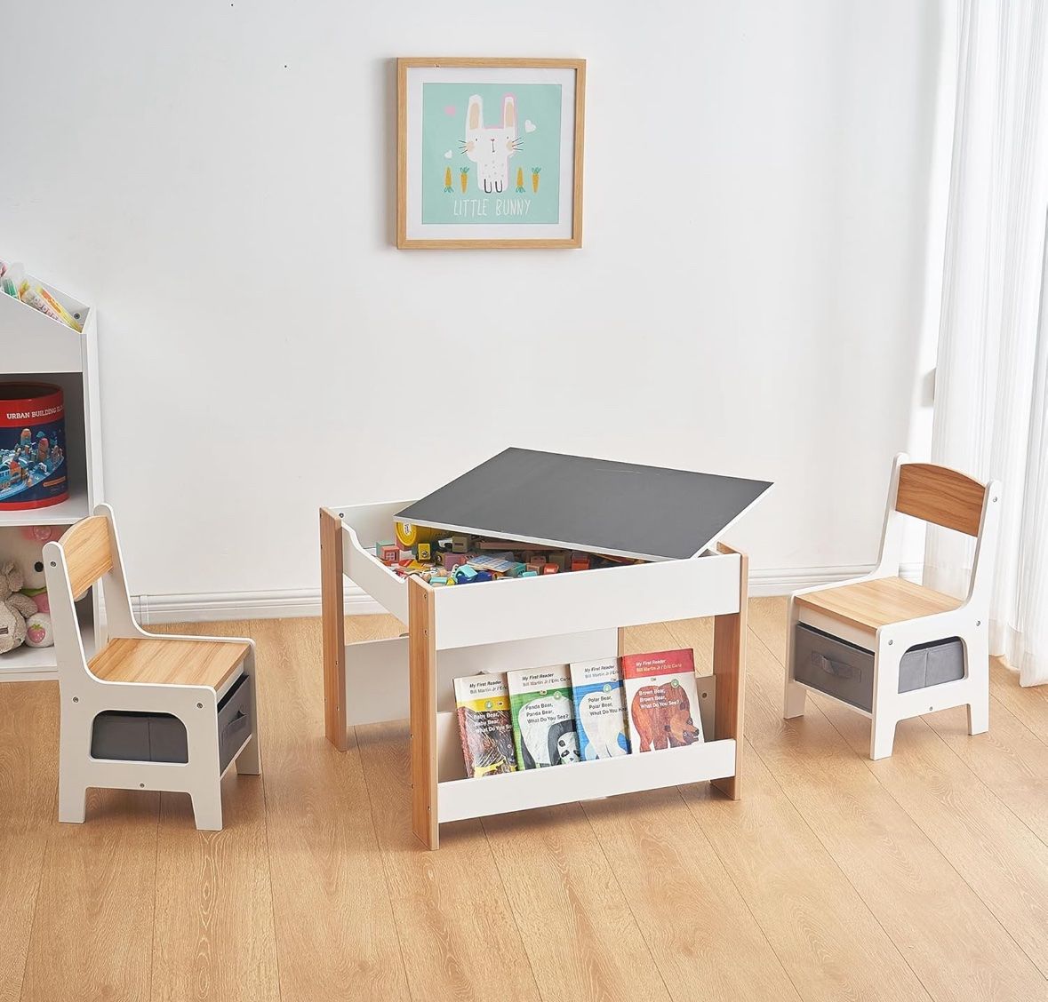 Kids Table and Chair Set, Multifunctional Activity Table - New