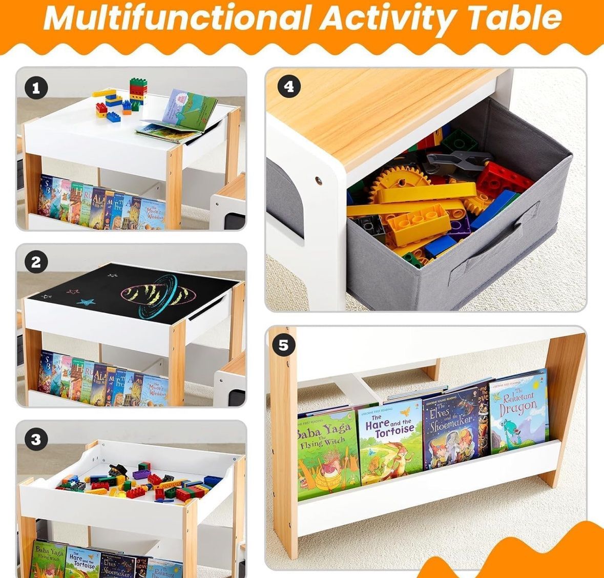 Kids Table and Chair Set, Multifunctional Activity Table - New - photo 3