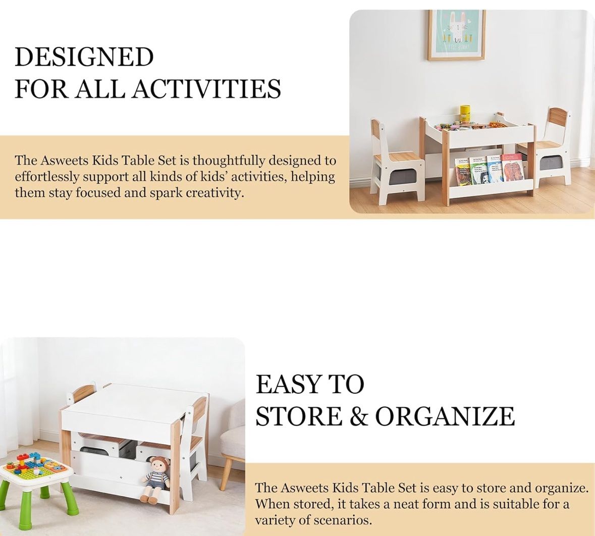 Kids Table and Chair Set, Multifunctional Activity Table - New - photo 4