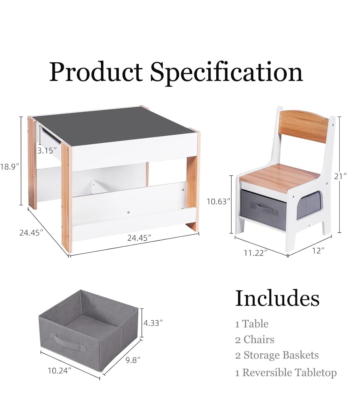 Kids Table and Chair Set, Multifunctional Activity Table - New - photo 5