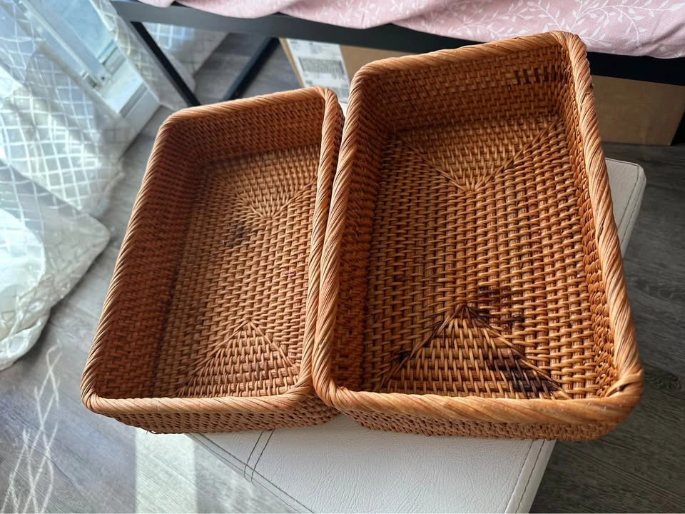 2 wicker rectangular basket - photo 2