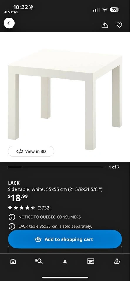 Ikea - Side Table - White