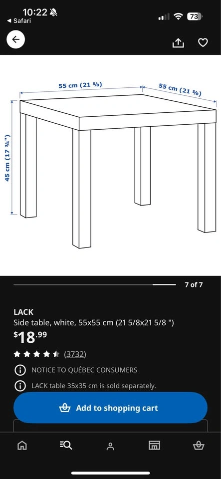 Ikea - Side Table - White - photo 2