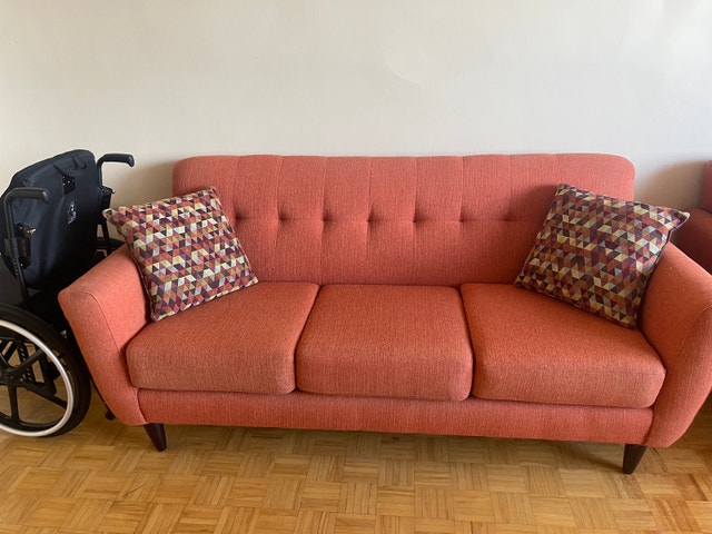 loveseat with couch and pillows (bundle)