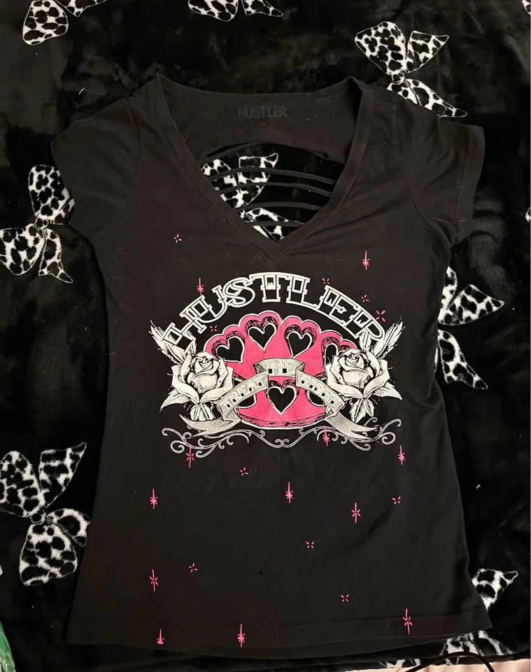 y2k vintage hustler cut out back top