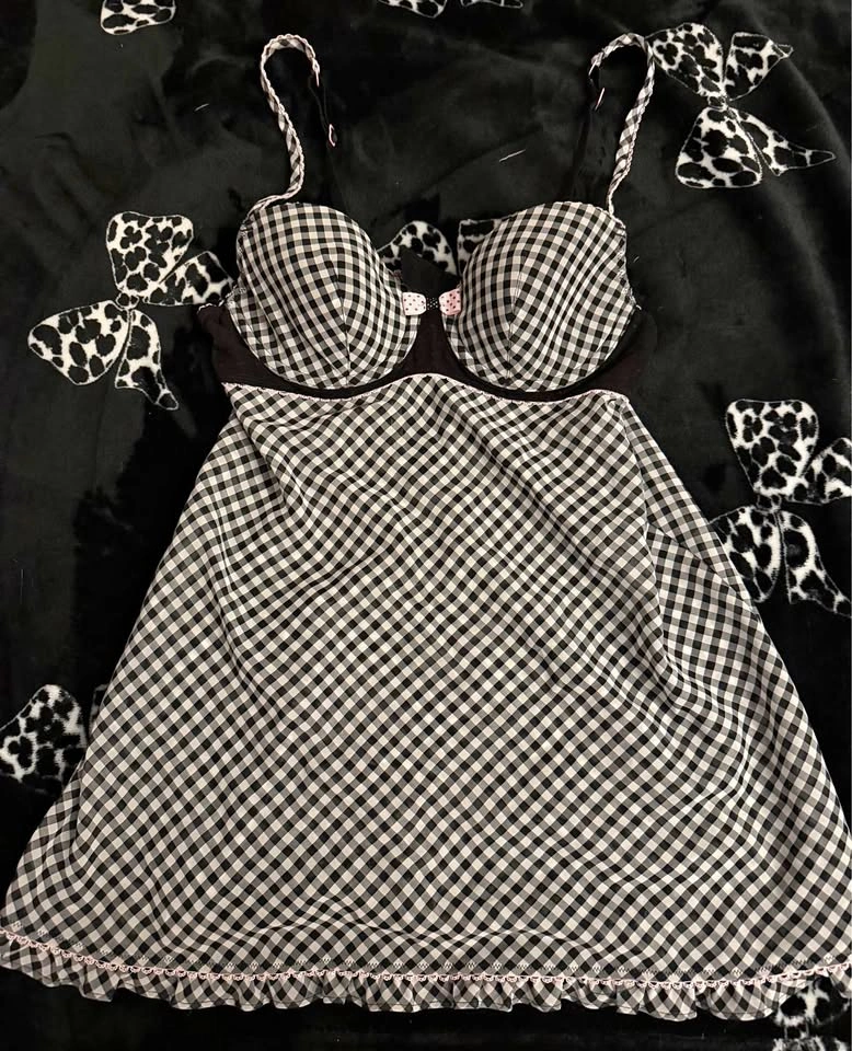 gingham baby doll dress